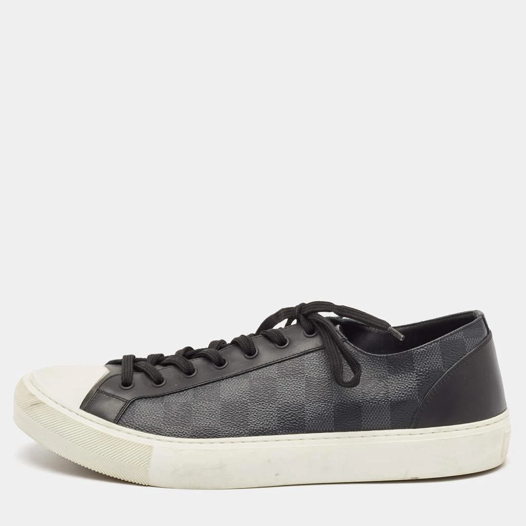 Louis Vuitton Louis Vuitton Black Damiere Canvas and Leather Low Top Sneakers Size 43.5 1