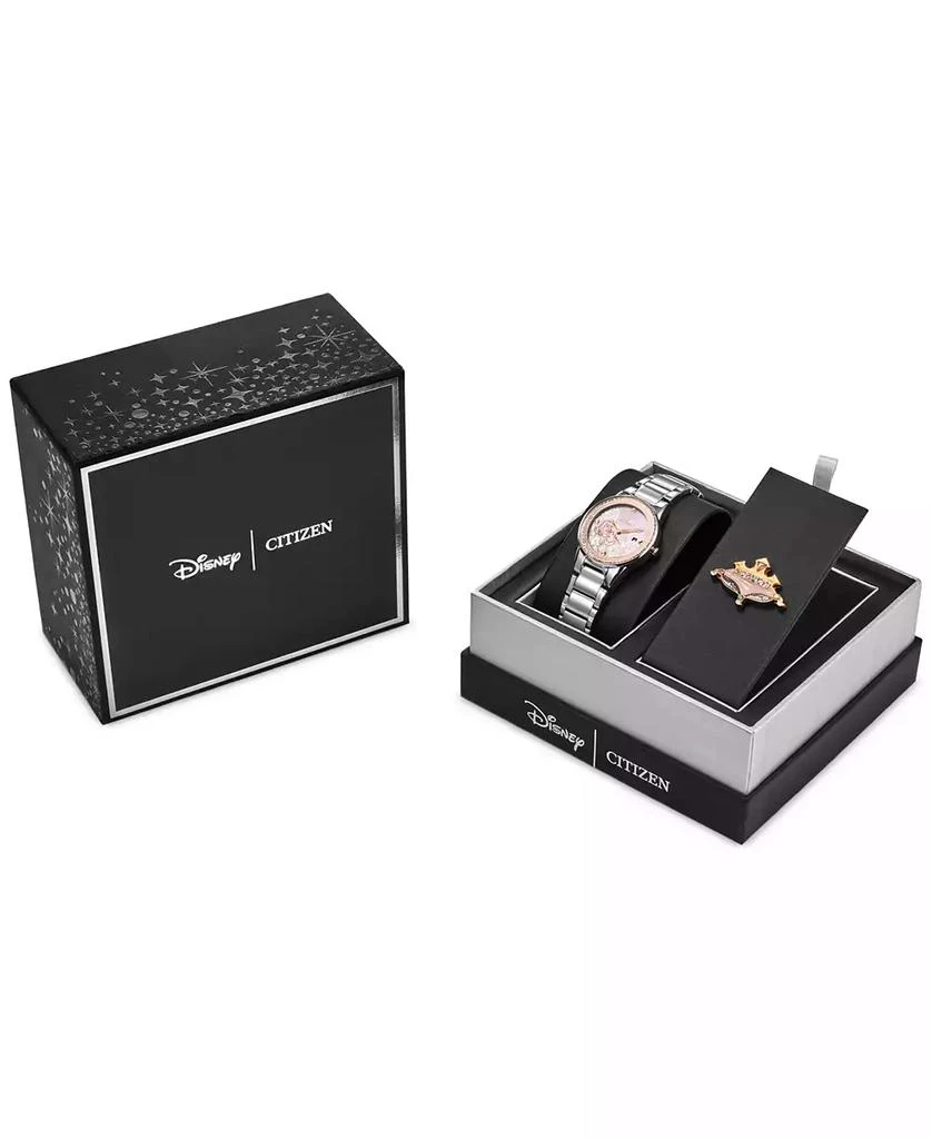 Citizen Eco-Drive Women's Disney Princess Sleeping Beauty Aurora Enchanted Stainless Steel Bracelet Watch 30mm Boxed Set 6