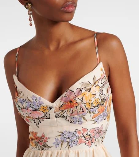 Zimmermann Tallow floral linen bustier dress 4