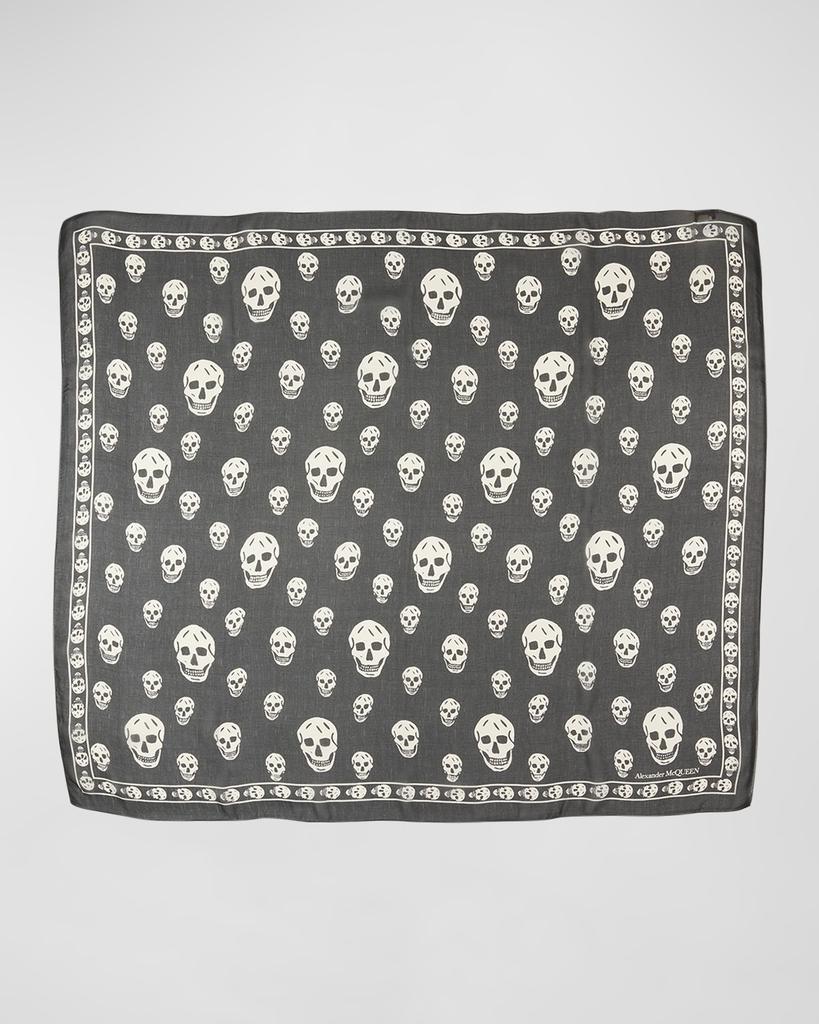 マフラー・ストール ALEXANDER MCQUEEN NAVY SILK BLEND BOSCH SCARF Alexander McQueen Navy Silk Blend Bosch Scarf – On Sale Now