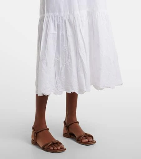 Juliet Dunn Embroidered cotton poplin midi dress 5