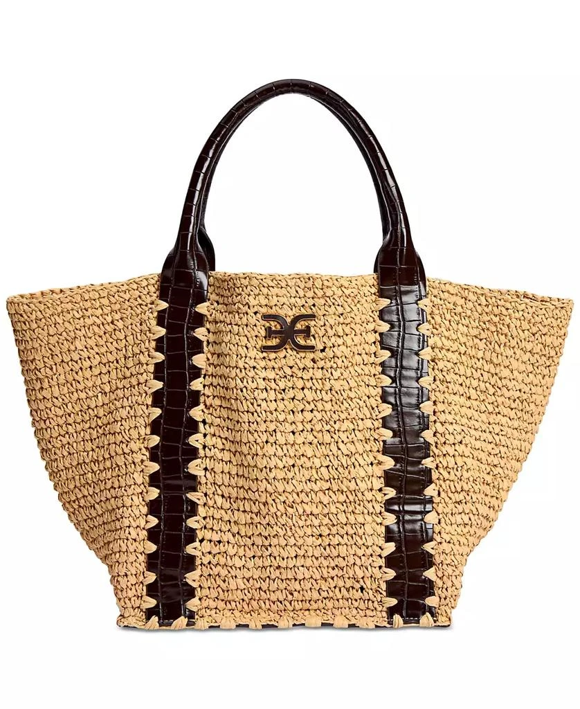 Sam Edelman Marley Large Raffia Collapsible Tote 1