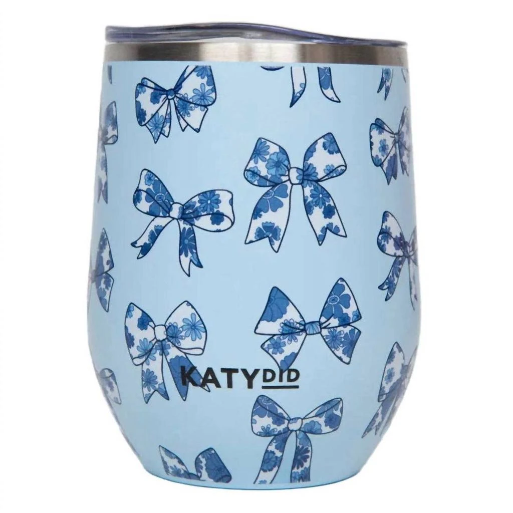 Katydid Katydid - Chinoserie Coquette Bows Insulated Stainless Steel Wine Tumbler