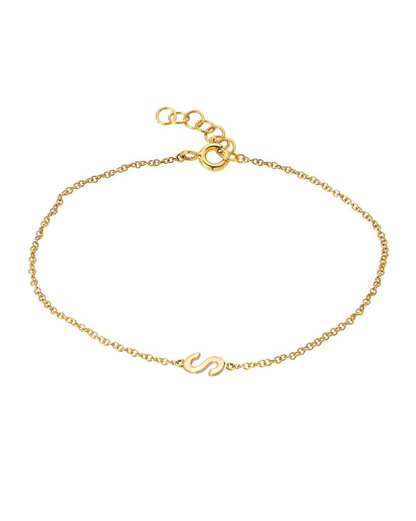 Zoe Lev Personalized 14K Gold Initial Bracelet