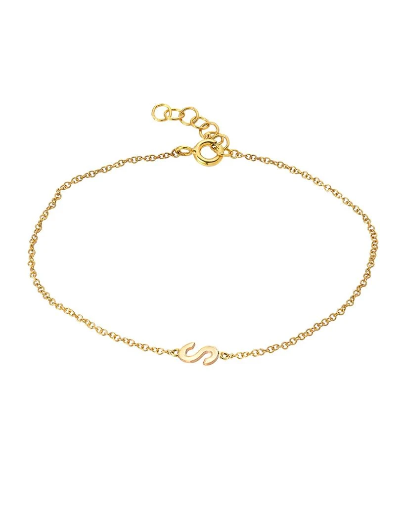 Zoe Lev Jewelry Personalized 14K Gold Initial Bracelet 1