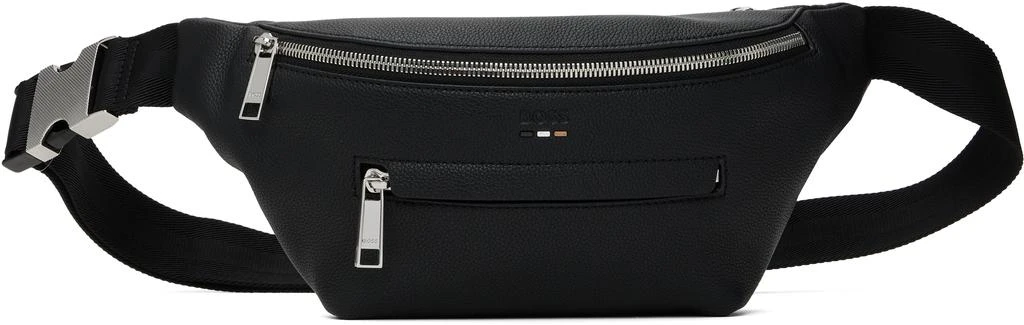 Hugo Boss Black Pebble-Grained Faux-Leather Belt Bag