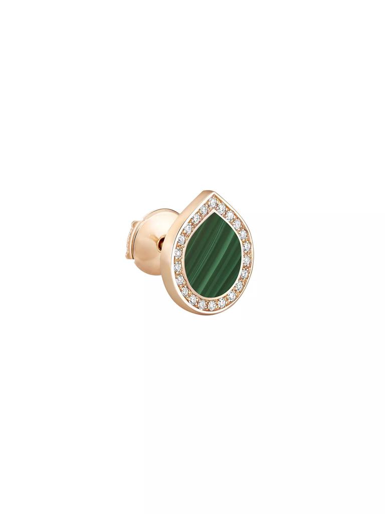 Repossi Antifer 18K Rose Gold, Malachite & 0.08 TCW Diamond Single Stud Earring