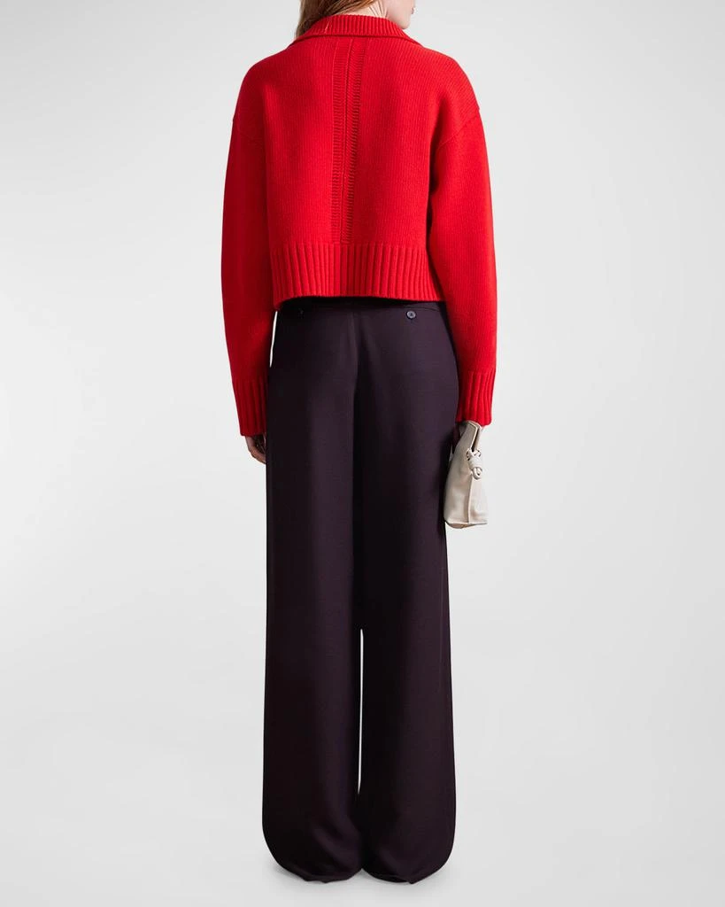 Apiece Apart Cropped Merino Wool-Cashmere Henley 3