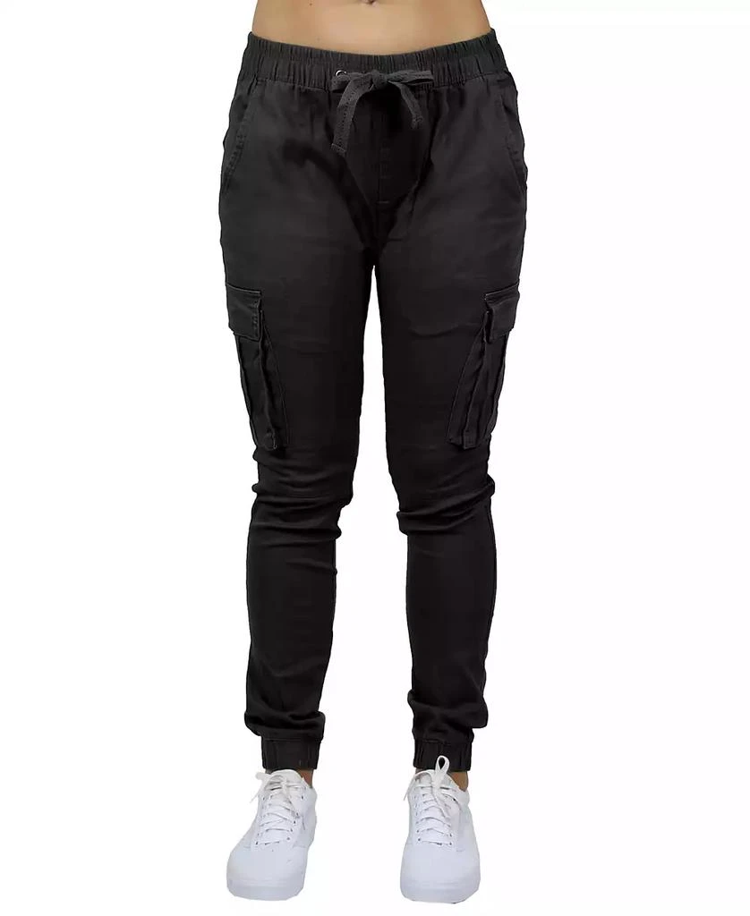 Galaxy By Harvic Women's Loose Fit Cotton Stretch Twill Cargo Joggers 1