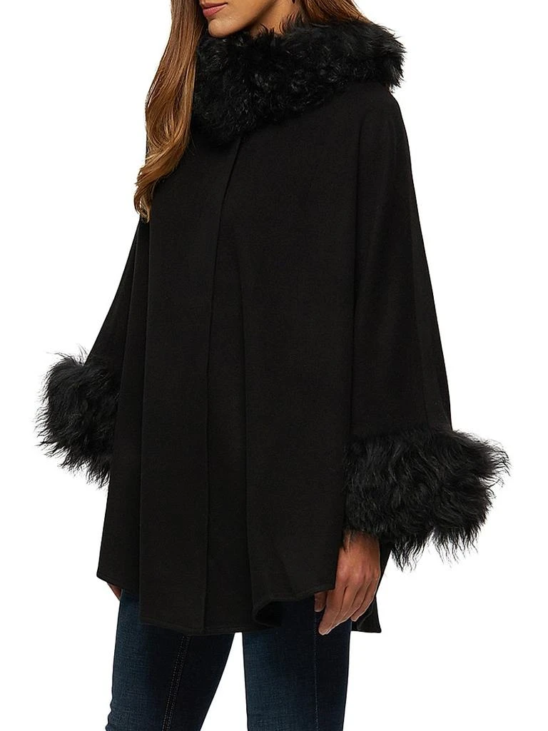 Gorski Cashmere and Wool Cape with Lamb Trim 3
