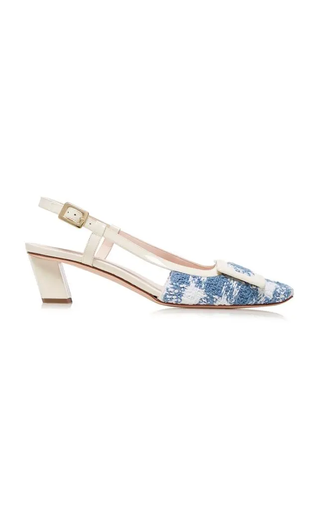 Roger Vivier Roger Vivier Lacquered Buckle-Embellished Slingback Pumps - Moda Operandi