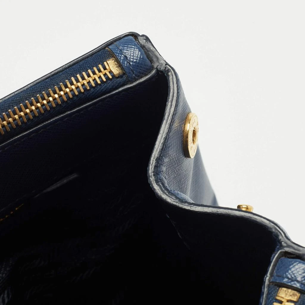 Prada Prada Navy Blue Saffiano Lux Leather Large Double Zip Tote 6