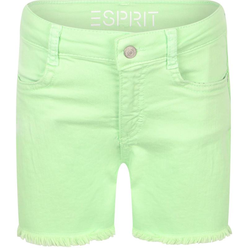 Esprit Fringed denim shorts in green
