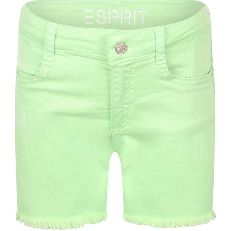 Esprit Fringed denim shorts in green 1