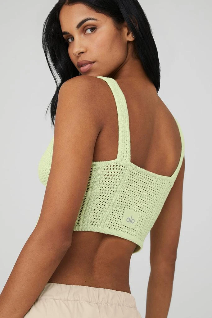 Alo Yoga Open-Knit Chase The Sun Corset Tank - Iced Green Tea 4