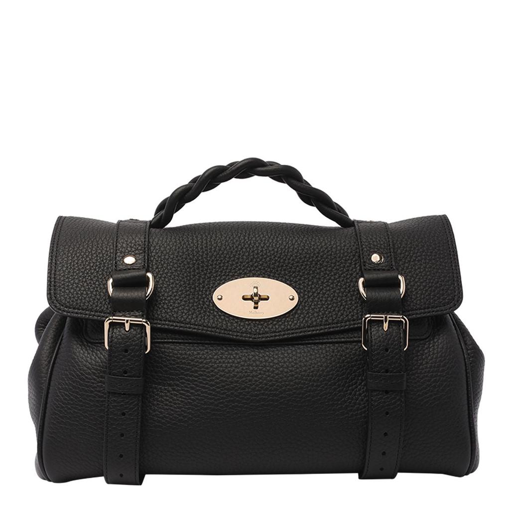 トートバッグ Mulberry Alexa Heavy Black Leather Handbag Mulberry Woman Mulberry Alexa Heavy Black Leather Handbag Mulberry Woman