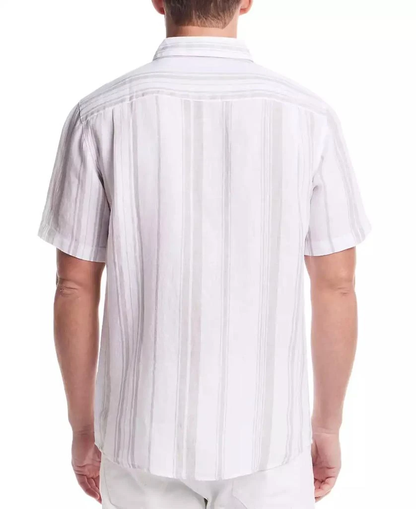 Weatherproof Vintage Men's Regular-Fit Stripe Button-Down 100% Linen Shirt 4