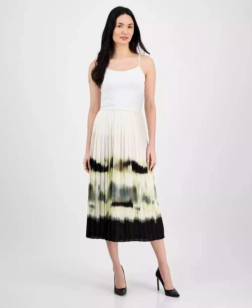 Anne Klein Women's Pleated Pull-On Midi Skirt 1