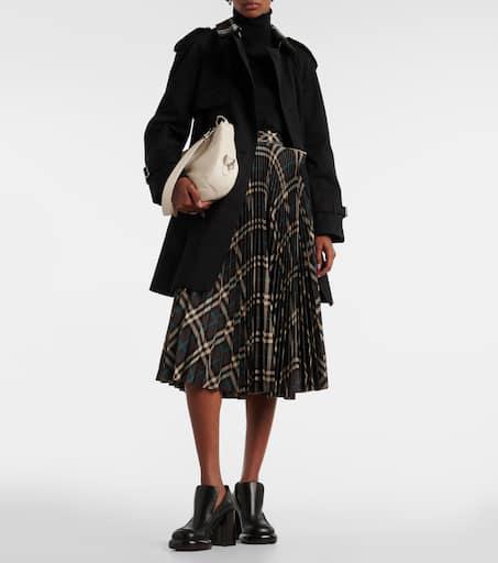 【VIP価格】BURBERRY Pleated midi Skirt Vintage 70s Burberry Tartan Plaid Pleated Midi Skirt Dark