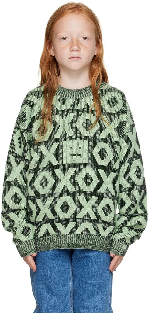 Acne Studios Kids Black & Green 'XO' Sweater 1