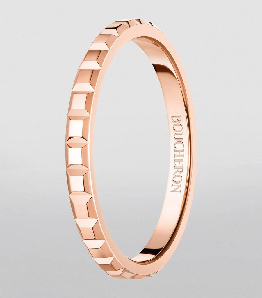 Boucheron Mini Rose Gold Clou de Paris Wedding Ring 2