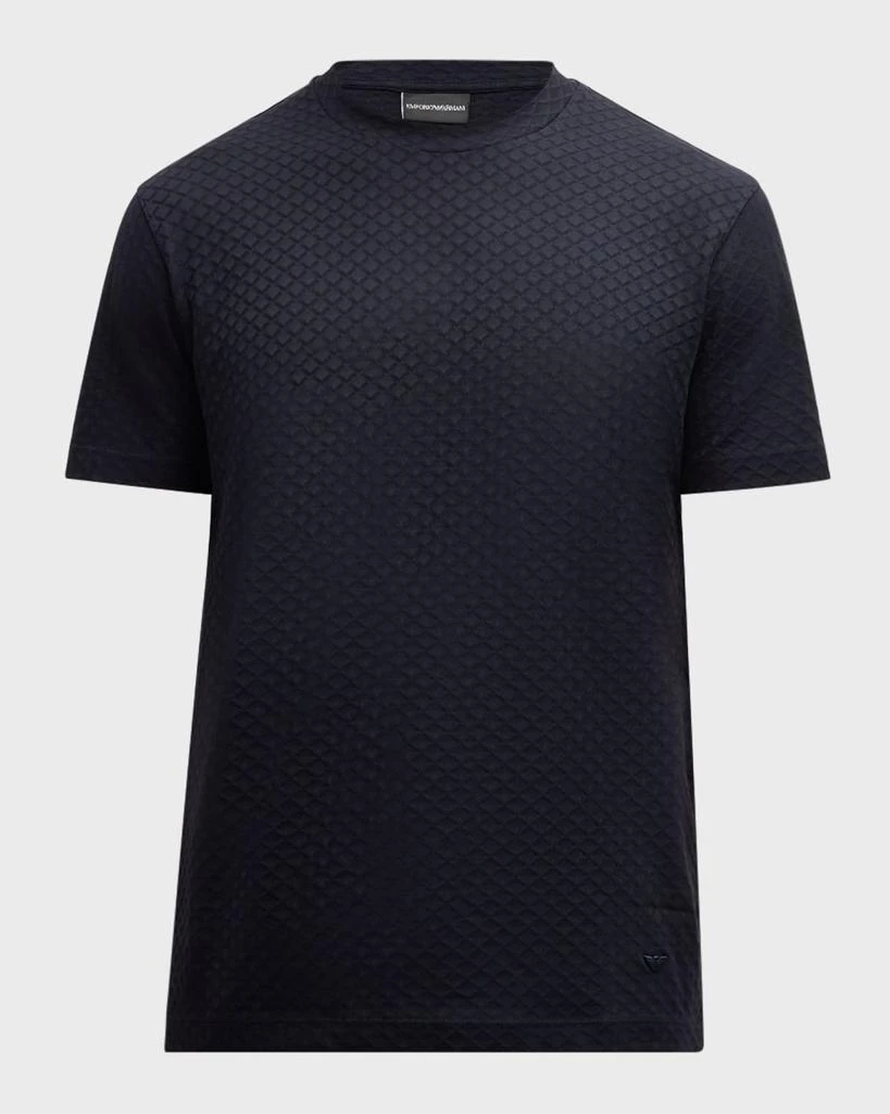 Emporio Armani Men's Cotton Tonal Diamond Crewneck T-Shirt 1