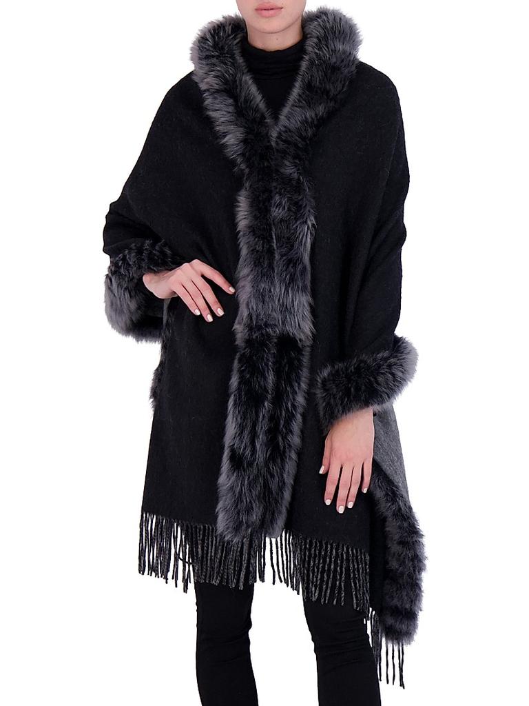 Gorski Cashmere and Wool Stole with Toscana Lamb Trim