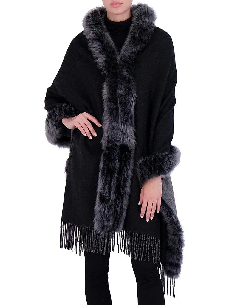 Gorski Cashmere and Wool Stole with Toscana Lamb Trim 2