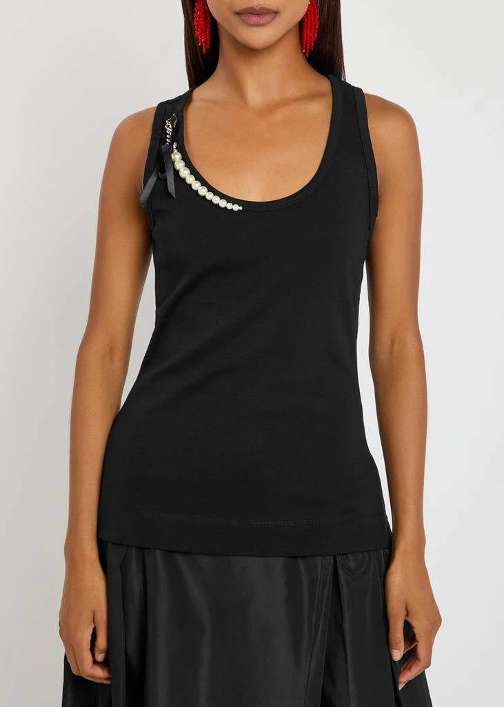 Simone Rocha Pearl Chain Sculpt cotton tank 2