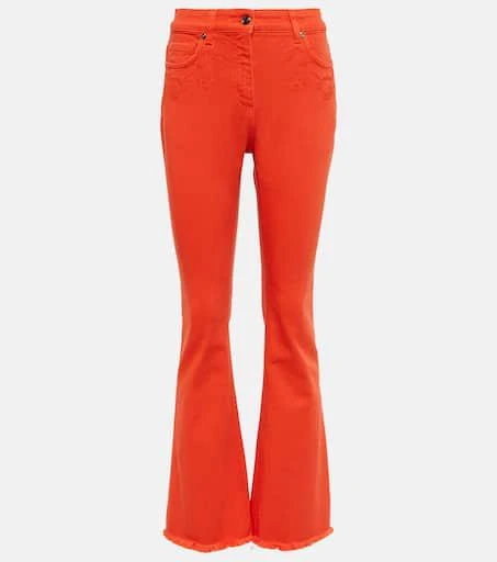 ETRO Embroidered mid-rise flared jeans 1