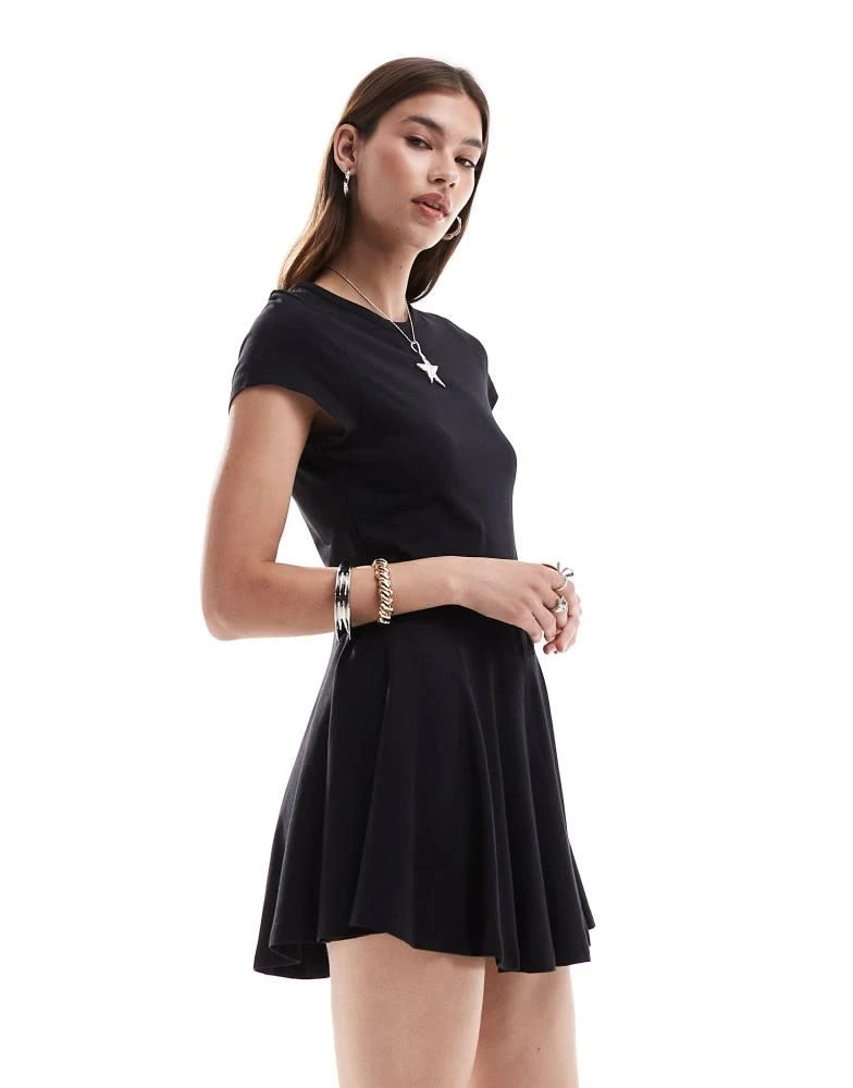 chinese dress ladies Pleated 3/4 Sleeve A Line Flare Midi Jersey Dress 2XL / Sage main image 0