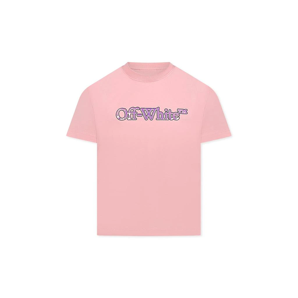Off-White Pink T-shirt For Girl With Logo 1