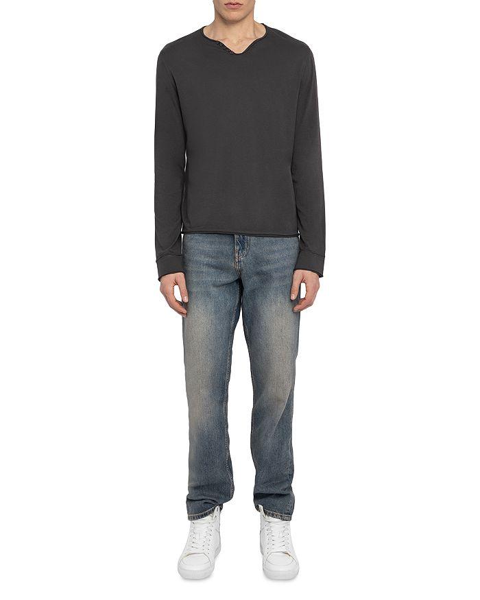 ZADIG & VOLTAIRE Monastir Long Sleeve Split Collar Tee