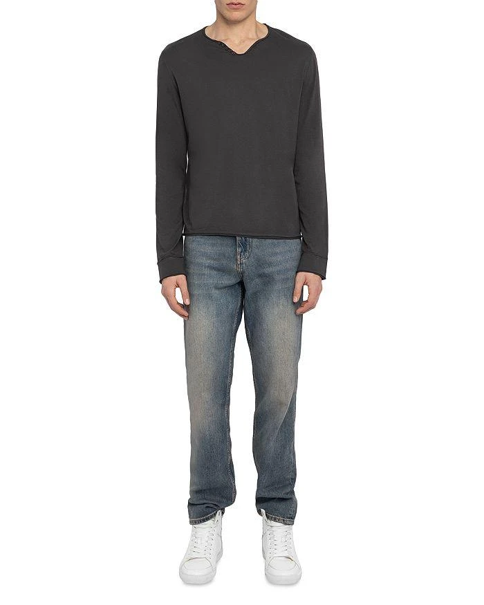 ZADIG & VOLTAIRE Monastir Long Sleeve Split Collar Tee 2