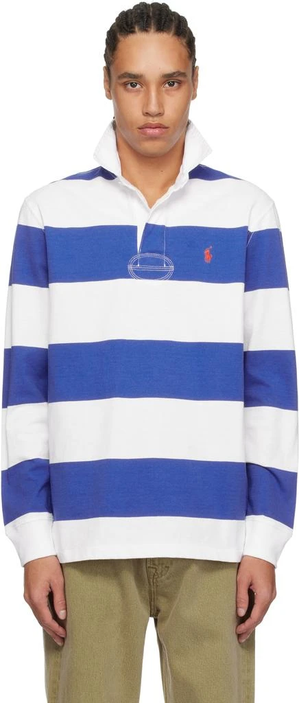 Ralph Lauren Blue & White 'The Iconic Rugby' Polo 1