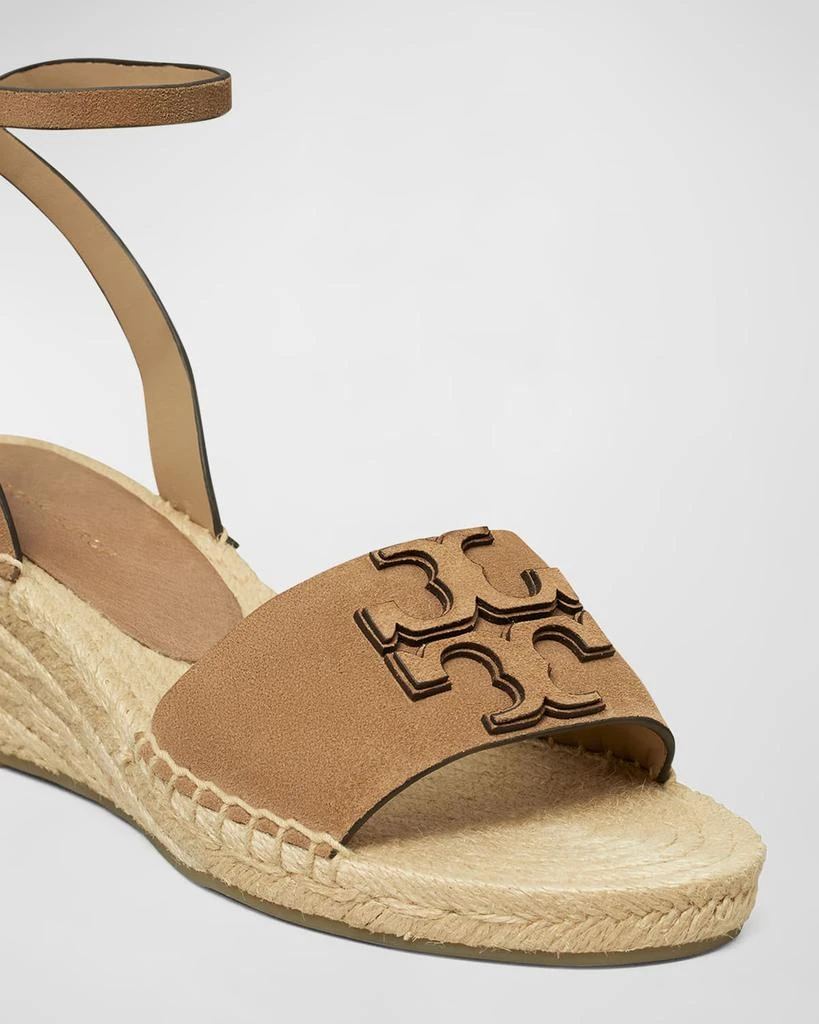 Tory Burch Ines Suede Double T Wedge Espadrilles 4