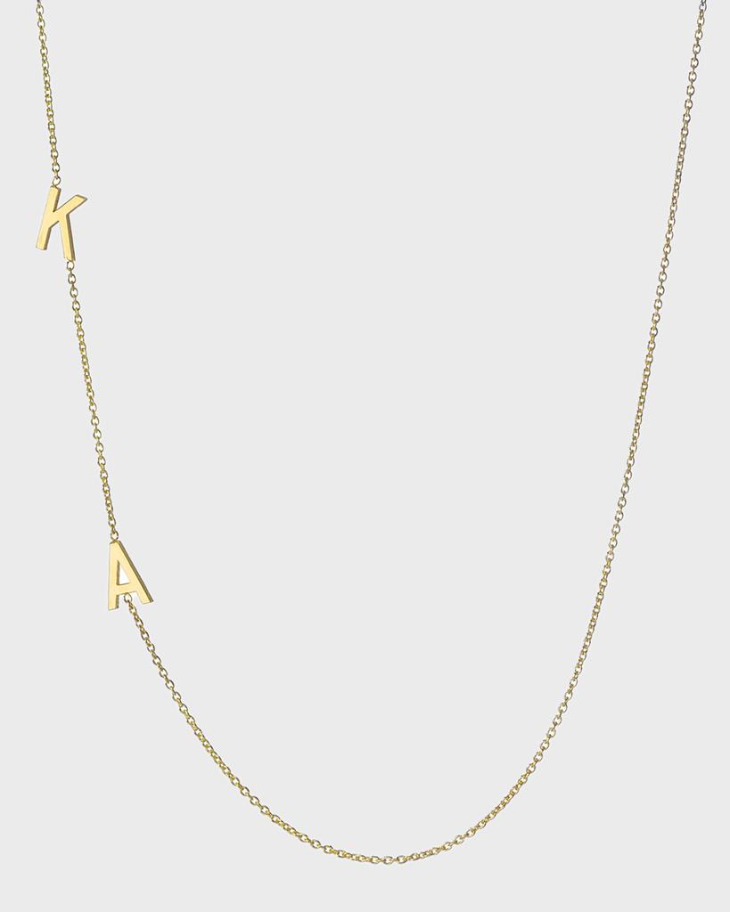 Zoe Lev 14k Personalized 2-Initial Asymmetric Necklace