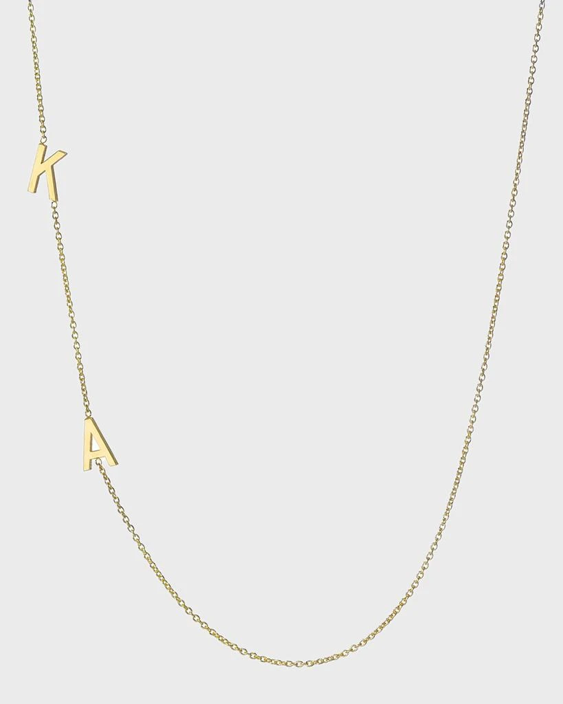 Zoe Lev Jewelry 14k Personalized 2-Initial Asymmetric Necklace 1