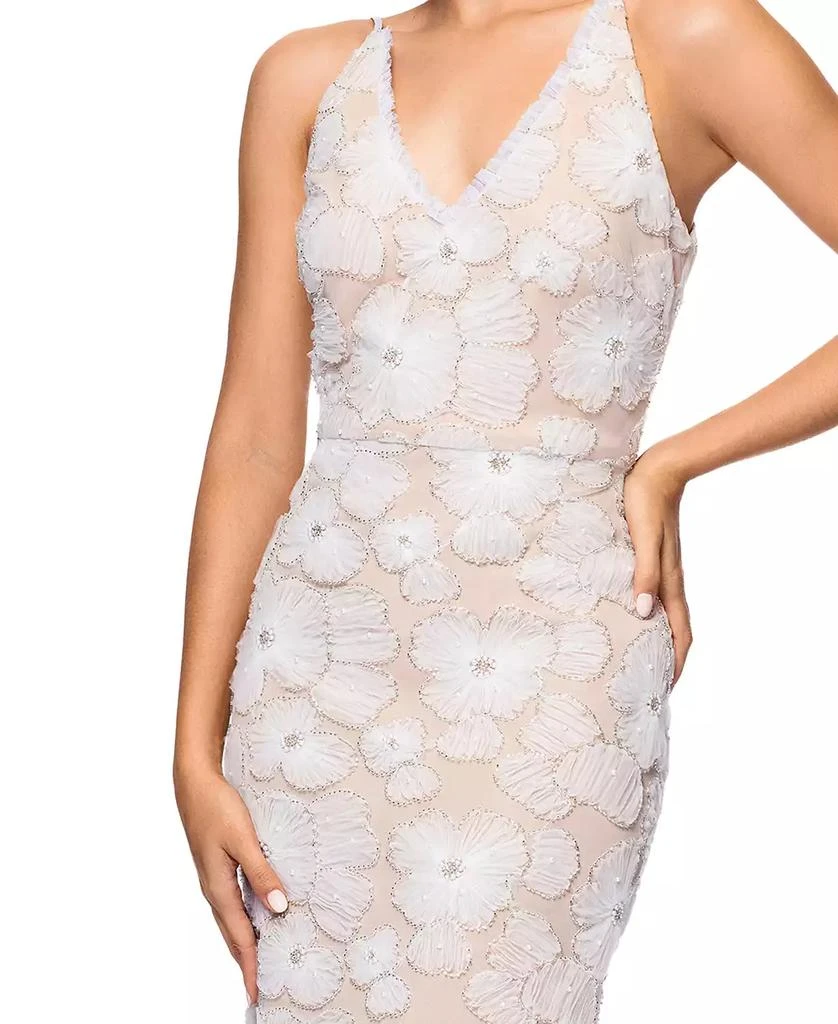 Betsy & Adam Women's Embellished Floral Soutache Sleeveless Gown 3