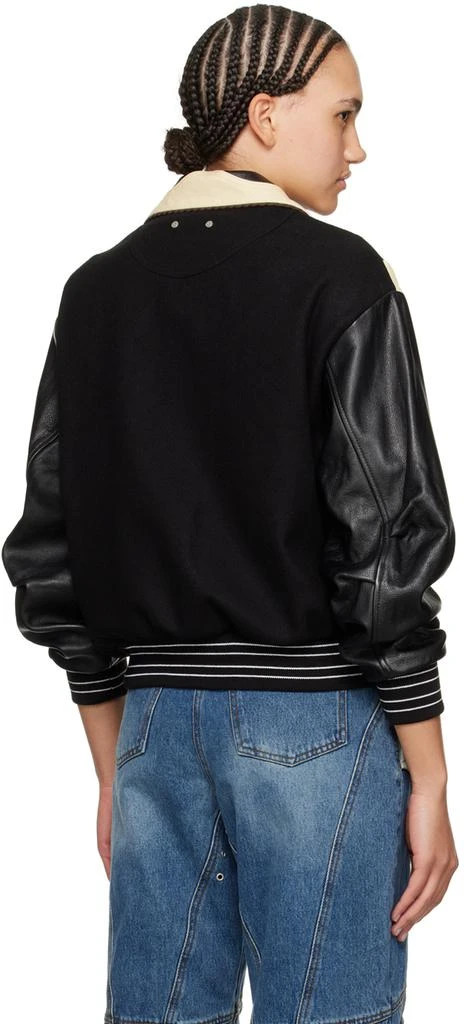ANDERSSON BELL Black & Off-White Robyn Leather Bomber Jacket 3