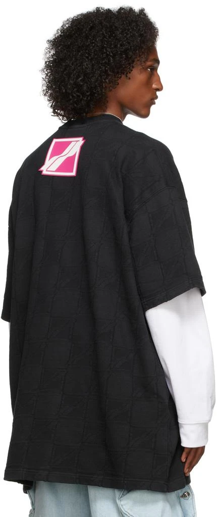 We11done Black Allover Jacquard T-Shirt 3