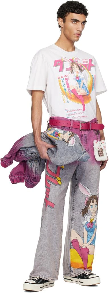 doublet White Rabbit Anime Print T-shirt 5