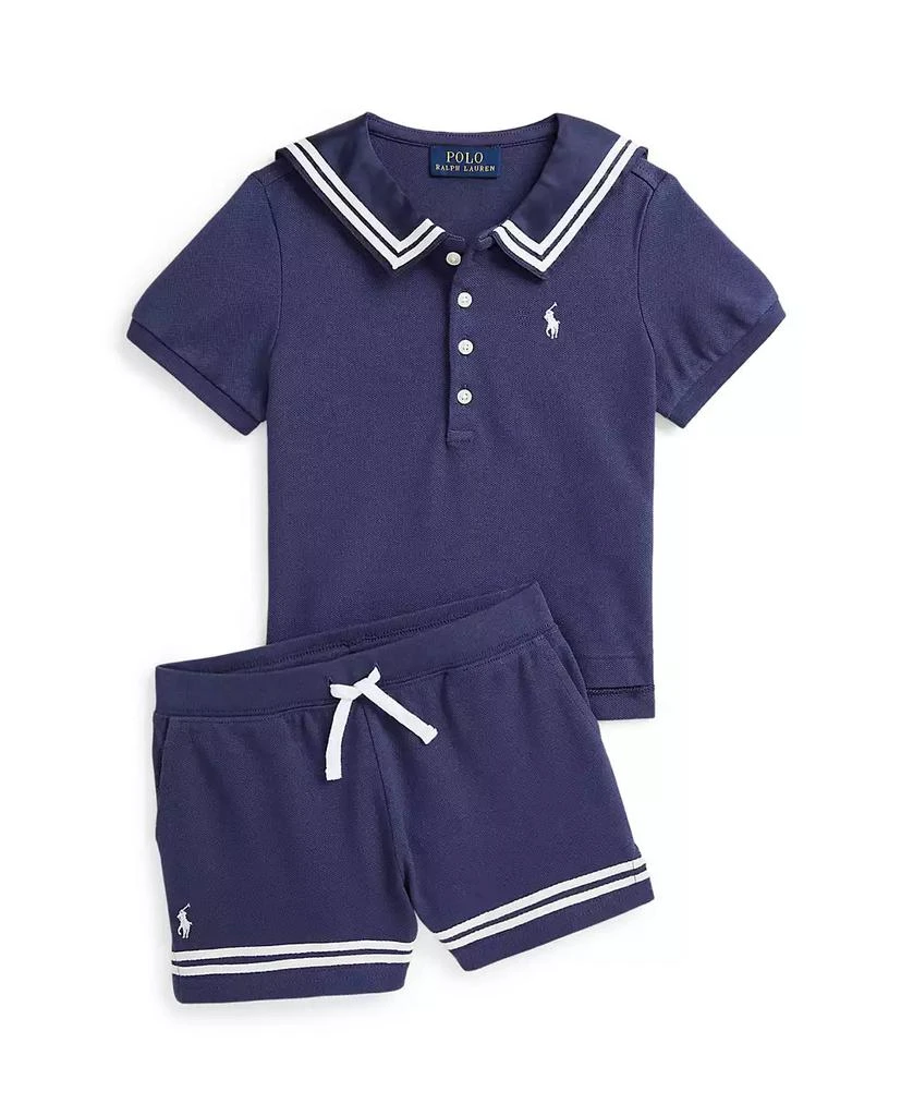 Ralph Lauren Toddler and Little Girls Stretch Mesh Sailor Polo Shirt 3