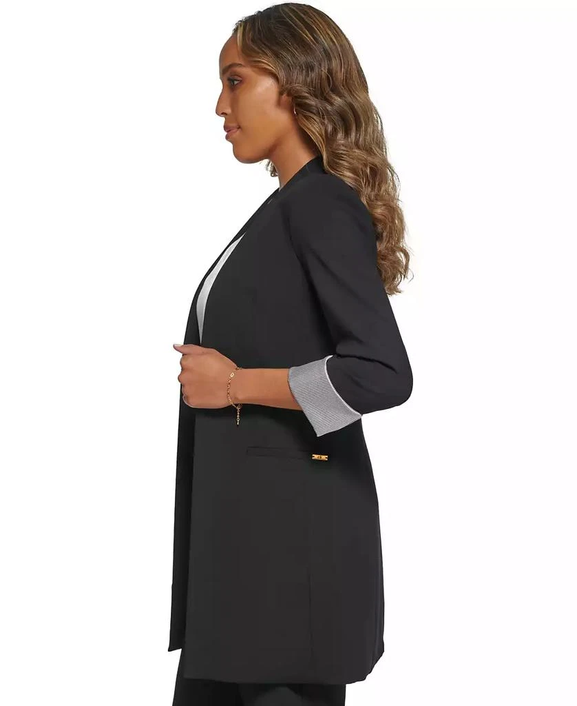 Calvin Klein Women's Roll Sleeve Open Front Blazer, Regular and Petite 3