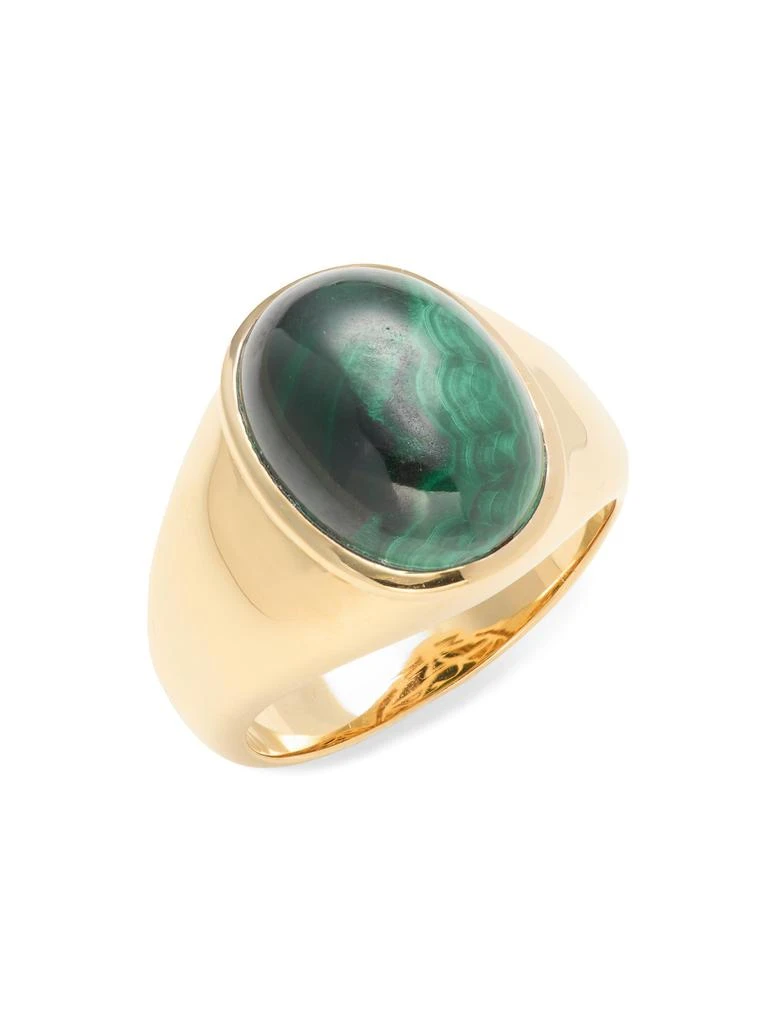 Effy 14K Goldplated Sterling Silver 
Malachite Signet Ring