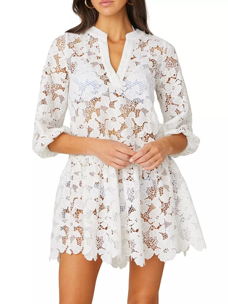 Shoshanna Umbrella Tiered Lace Minidress 4