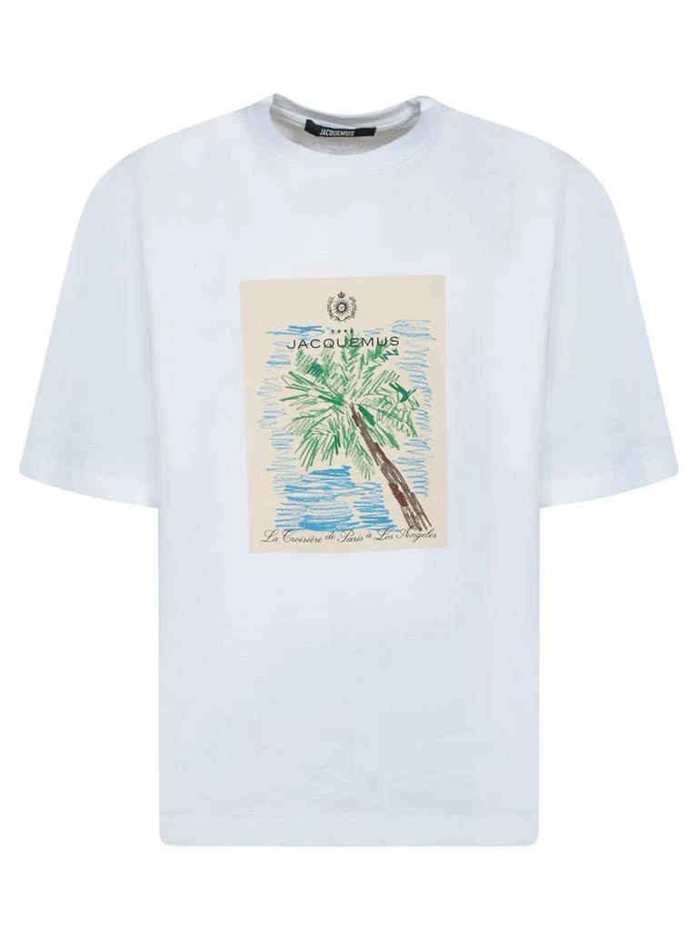 Jacquemus White Oversized T-Shirt with Graphic Print