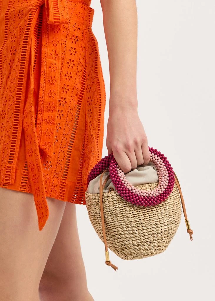ARANAZ Carmen mini raffia bucket bag 5