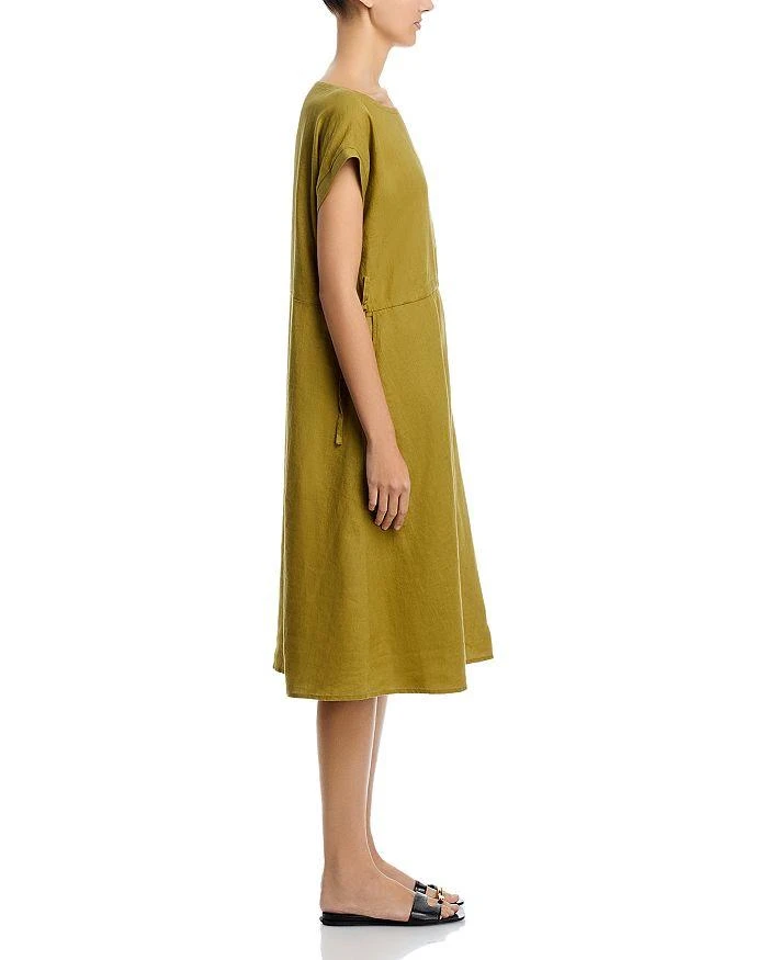 Eileen Fisher Linen Ballet Neck Cap Sleeved Dress 5