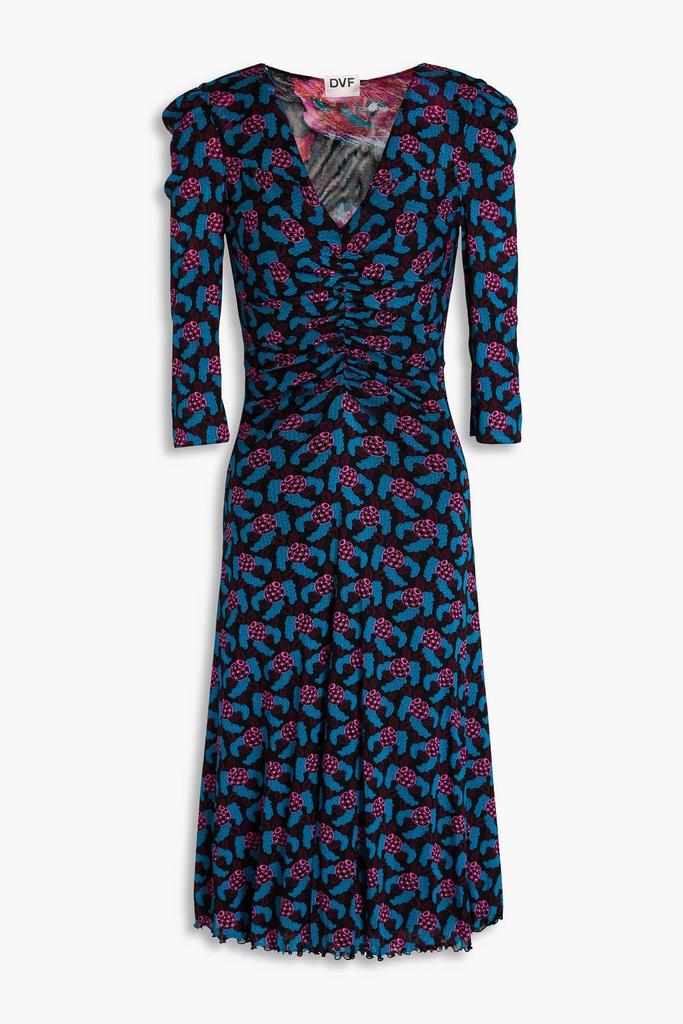 Diane von Furstenberg Ivan reversible printed stretch-mesh midi dress